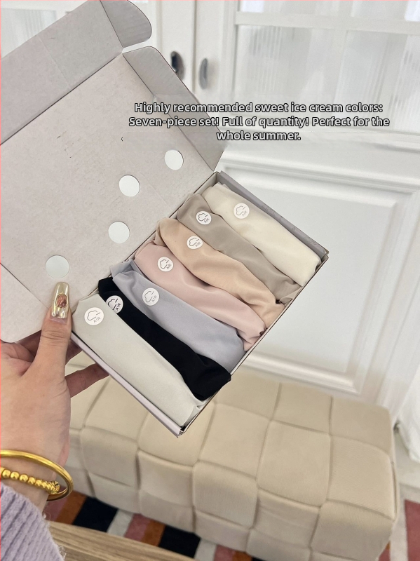 Nova Ice Silk kutija sedmeročlani set ženskog joga donjeg rublja, bezšivno, prozračno, brzo sušeći, Peach-Hip dizajn