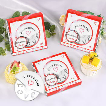 Cuțit pentru pizza din oțel inoxidabil, în formă de inimă, multifuncțional pentru coacere