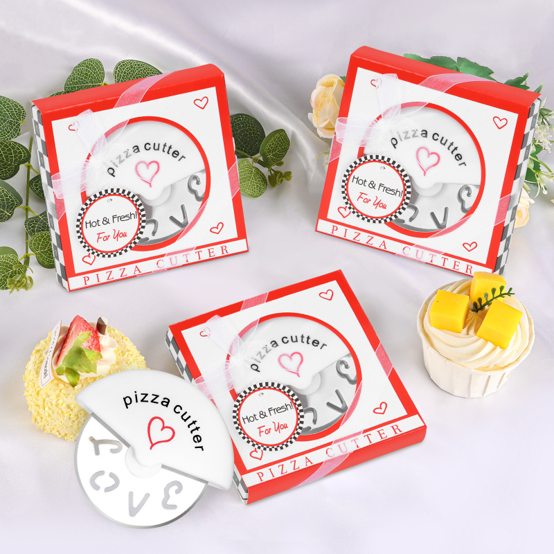 Cuțit pentru pizza din oțel inoxidabil, în formă de inimă, multifuncțional pentru coacere