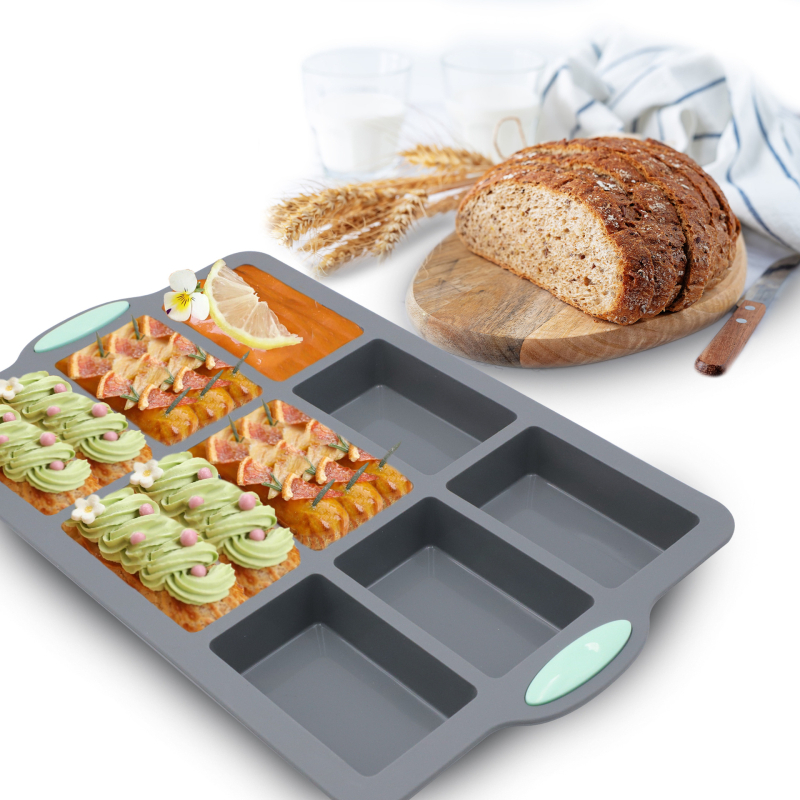 Dvobojna silikonska forma s 9 pretinaca – mini tost ploče, kolači, kruh, žele, sladoled i čokolada – kućno pečenje
