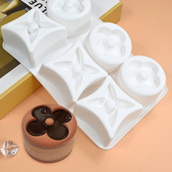 Okrugla silikonska forma za mousse s motivom četverolisne djeteline, romboidna silikonska forma za čokoladu, DIY dekoracija za pečenje