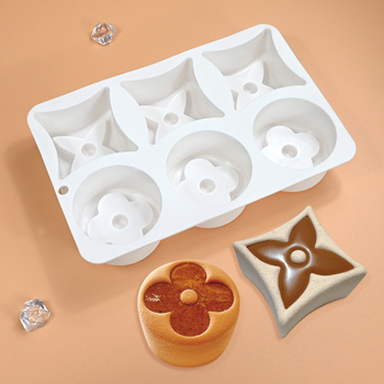 Okrugla silikonska forma za mousse s motivom četverolisne djeteline, romboidna silikonska forma za čokoladu, DIY dekoracija za pečenje