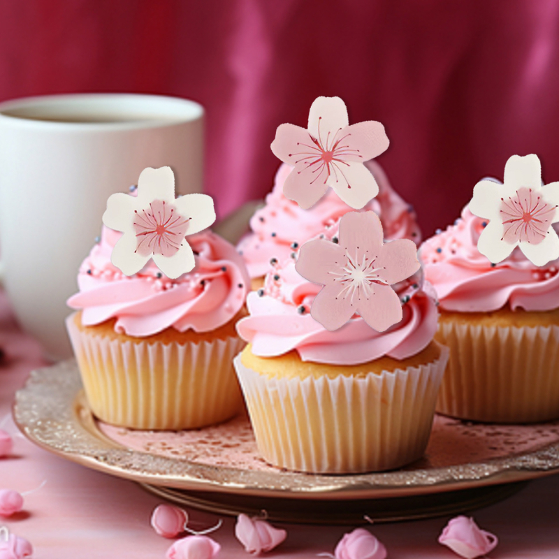 Hârtie de napolitană roză pentru decorarea prăjiturilor, de calitate alimentară