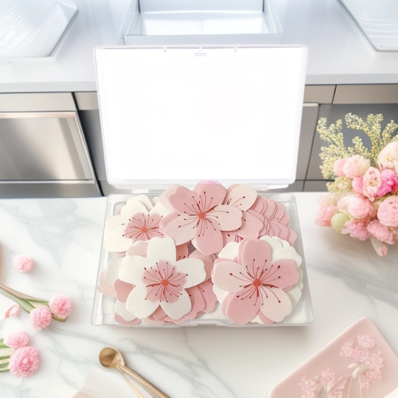 Hârtie de napolitană roză pentru decorarea prăjiturilor, de calitate alimentară