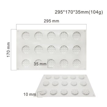 Set od 15 pravokutnih i kružnih kalupa za vafel i mousse za pečenje, od ABS-a