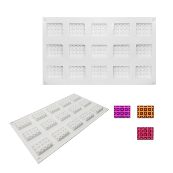 Set od 15 pravokutnih i kružnih kalupa za vafel i mousse za pečenje, od ABS-a