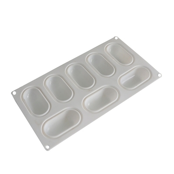 Φόρμα σιλικόνης με οκτώ κοιλότητες σε οβάλ σχήμα για μος και φοντάν