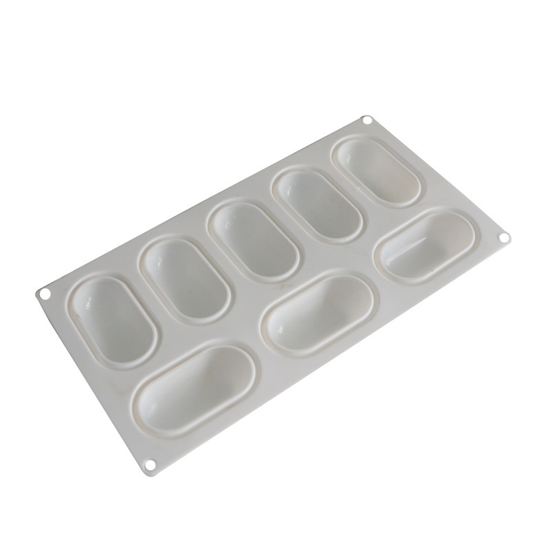 Φόρμα σιλικόνης με οκτώ κοιλότητες σε οβάλ σχήμα για μος και φοντάν