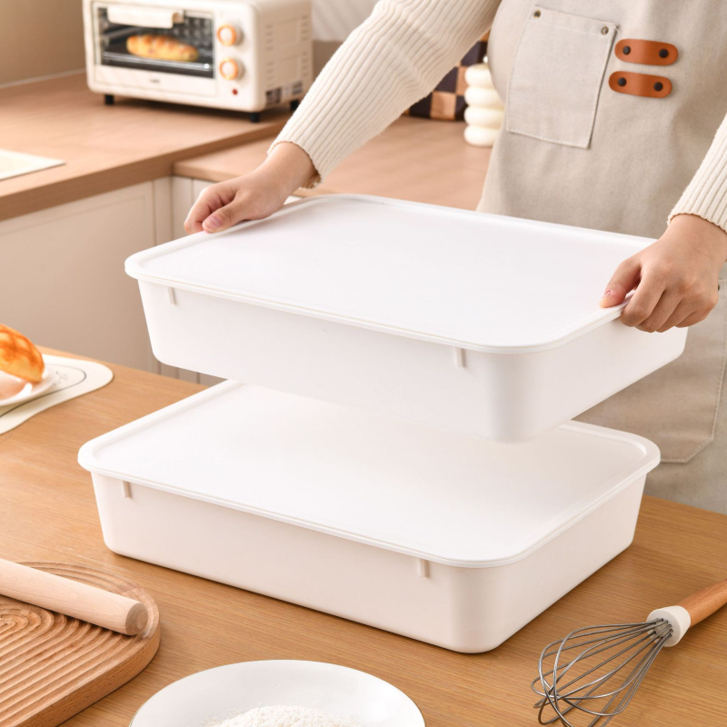 Cutie de fermentare a aluatului pentru uz casnic, depozitare în frigider, destinată coacerii pâinii și toast-urilor, cutie de conservare alimentară