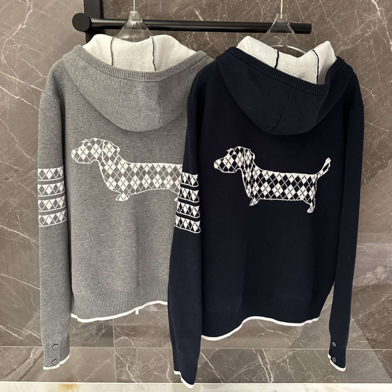 Дамски плетен кардиган с качулка и цип, дебел и удобен за есен-зима, casual стил