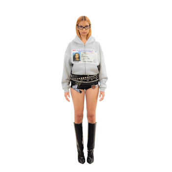 Hoodie na zip s kapuljom, dugi rukavi, ulični hipster stil, anime uzorak, Y2K retro