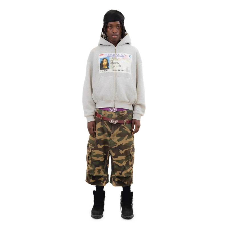 Hoodie na zip s kapuljom, dugi rukavi, ulični hipster stil, anime uzorak, Y2K retro