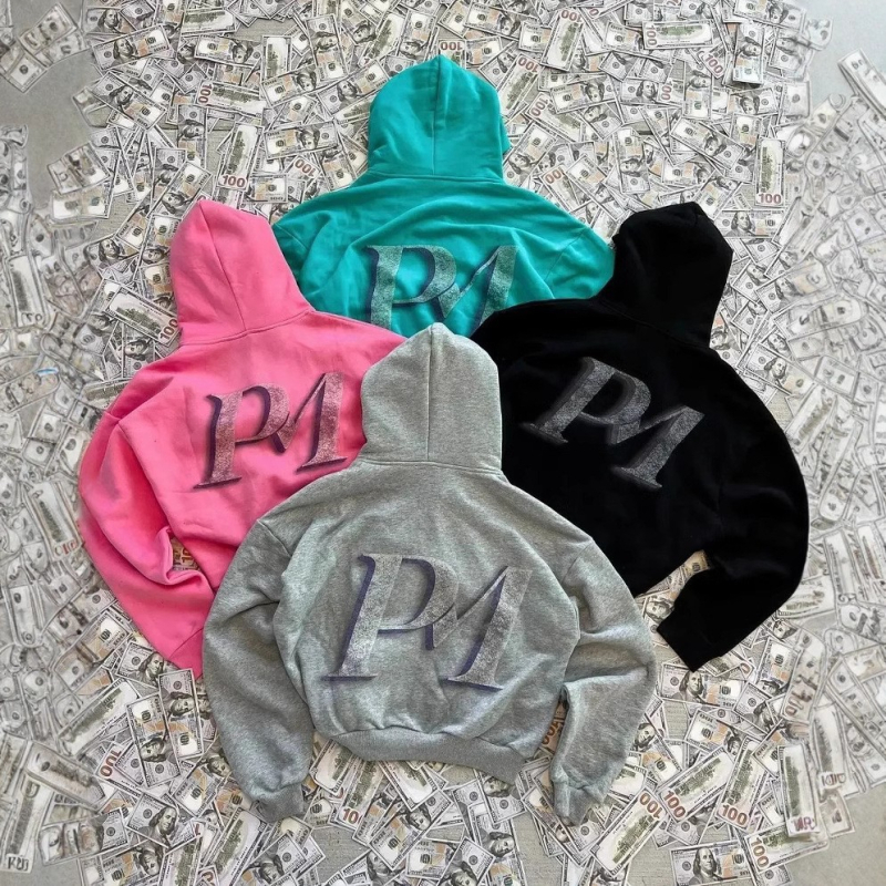 Hoodie na zip s kapuljom, dugi rukavi, ulični hipster stil, anime uzorak, Y2K retro