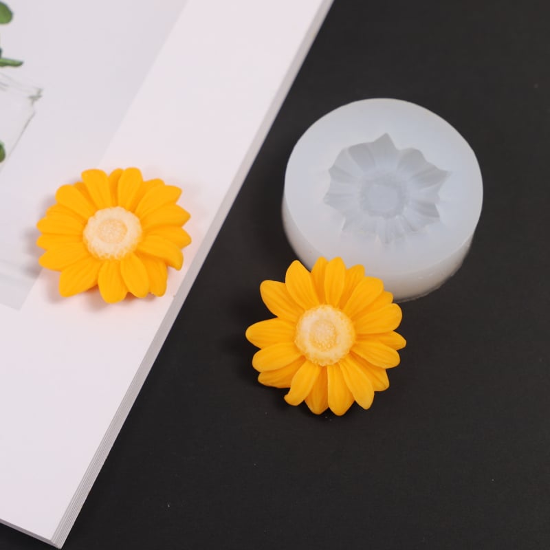 Formă din silicon cu cavitate unică în formă de margaretă, pentru coacere, decoruri de zahăr și ciocolată, DIY lumânări parfumate cu mușețel