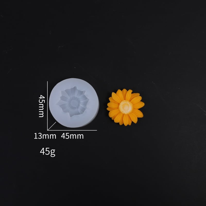 Formă din silicon cu cavitate unică în formă de margaretă, pentru coacere, decoruri de zahăr și ciocolată, DIY lumânări parfumate cu mușețel