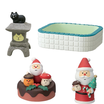Japanski stil Zakka – Mid-Autumn scena s mačkom od smole i kamenom lampom, slatka minijaturna dekoracija