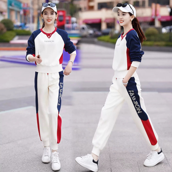 2025 есен-зима дамски спортен костюм в две части: стилен суитшър и панталони, ежедневен и модерен стил
