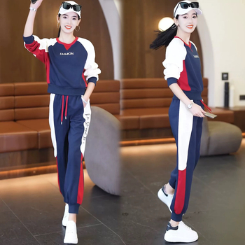 2025 есен-зима дамски спортен костюм в две части: стилен суитшър и панталони, ежедневен и модерен стил