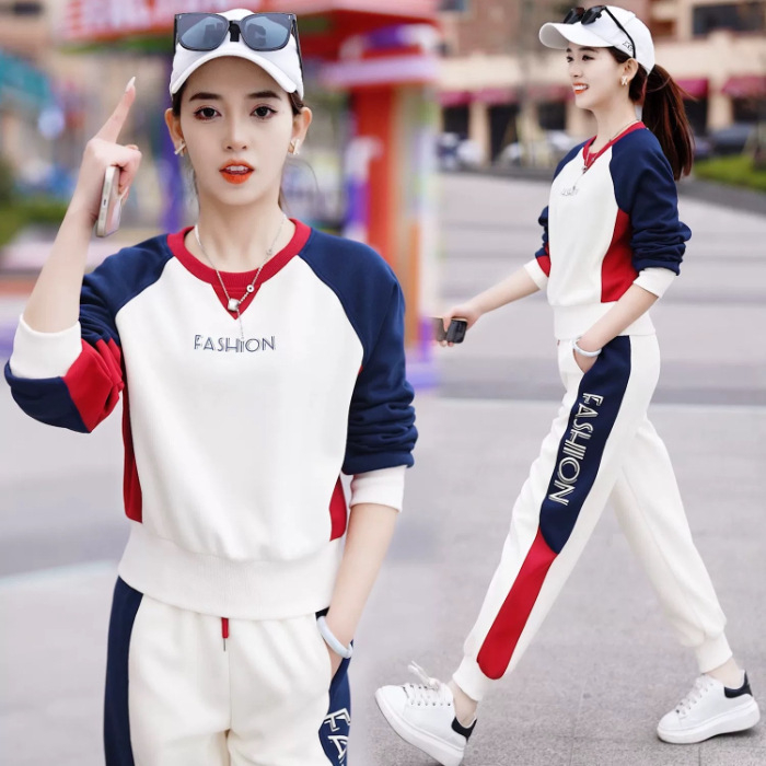 2025 есен-зима дамски спортен костюм в две части: стилен суитшър и панталони, ежедневен и модерен стил
