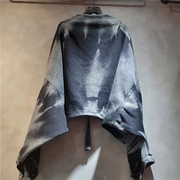 Modni dvodijelni set u vintage stilu: debeli pulover-kardigan s dugim rukavima i široke hlače u stilu lantern, dvodijelni komplet
