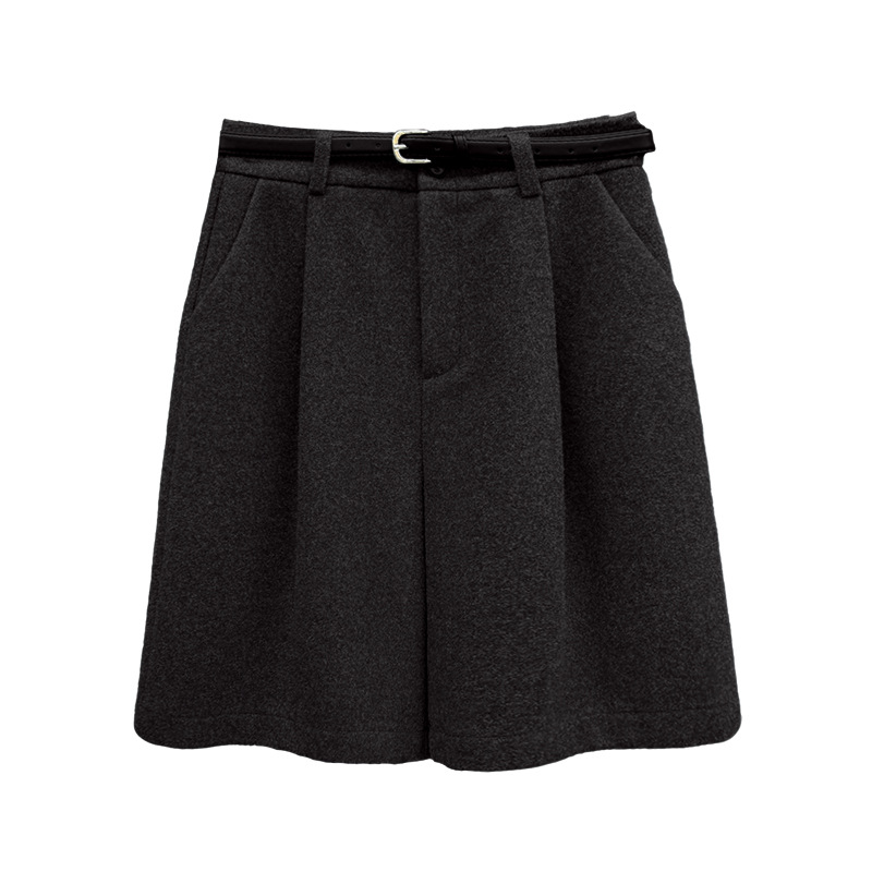 Ženske vunene capri hlače, visokim strukom, slobodniji kroj, capri dužina, jesenska zimska casual moda
