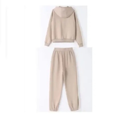 Дамски спортен комплект 2025 пролет–есен, свободен силует, модерен стил, суитшърт и долнище, плюс размер