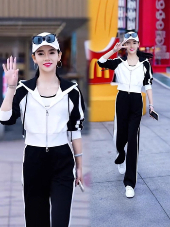 963 Модерен дамски двучастен комплект с качулка и кардиган, панталони, есен 2025