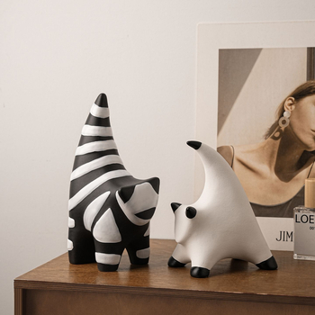 Beihanmei personalizirana apstraktna mačja figurica od porculana – modern kućni dekor