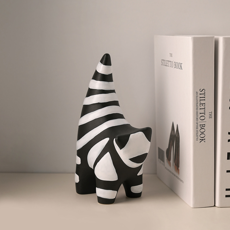 Beihanmei personalizirana apstraktna mačja figurica od porculana – modern kućni dekor