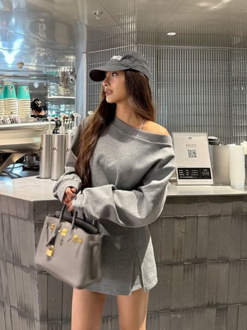 Ženski dvodijelni set u američkom retro stilu, casual: top bez ramena i midi suknja