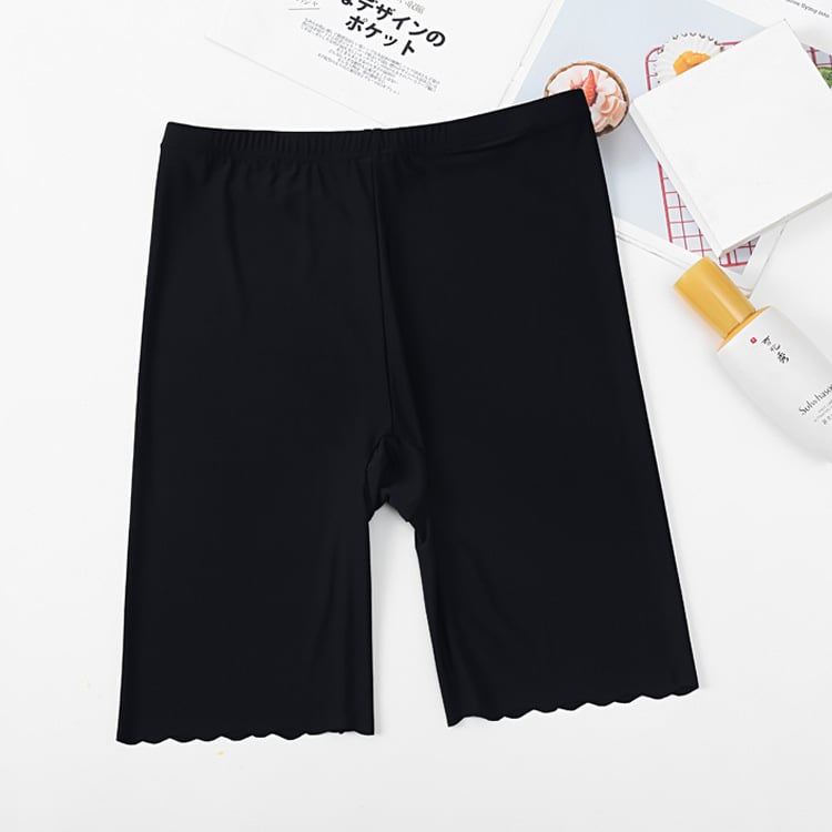 Ljeto, plus veličina: šorcevi za sigurnost s visokim strukom od ice silk s ugrađenom podstavom – elastični, prozračni, univerzalni bazni leggings za žene