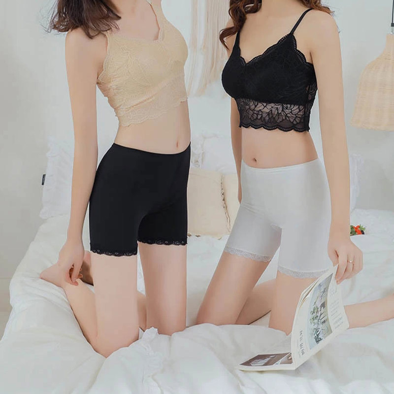 Široke šorceve s čipkom za plus veličine, culottes stil, ledena svila materijal, duljina 3/4