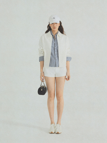 Yuanpai Bluepops Mia-M009 Casual šorts s visokim strukom, ravni kroj, minimalistički stil