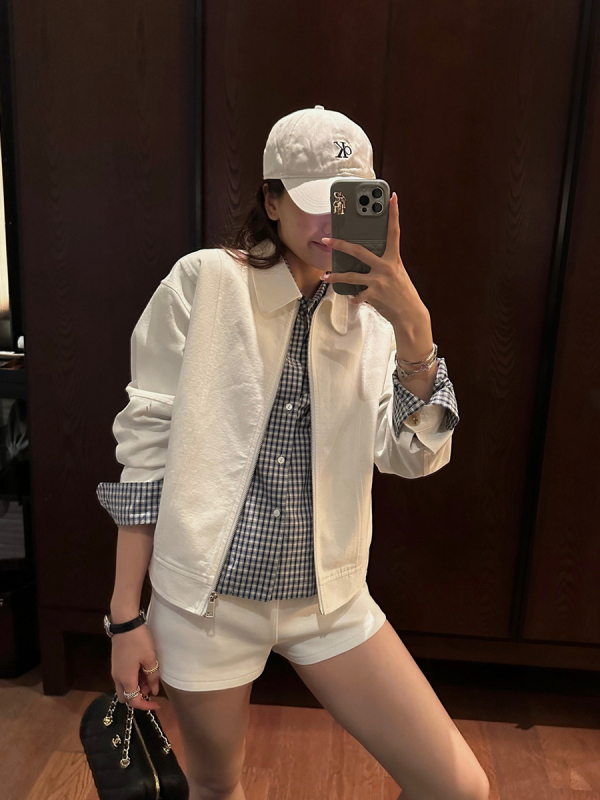 Yuanpai Bluepops Mia-M009 Casual šorts s visokim strukom, ravni kroj, minimalistički stil