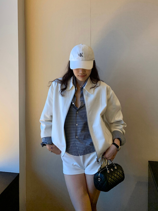Yuanpai Bluepops Mia-M009 Casual šorts s visokim strukom, ravni kroj, minimalistički stil