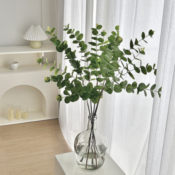 Verde artificial din frunze de eucalipt și frunze în formă de bani, aranjament decorativ pentru nuntă, înălțime 30–100 cm