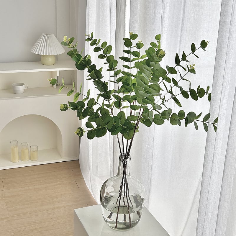 Verde artificial din frunze de eucalipt și frunze în formă de bani, aranjament decorativ pentru nuntă, înălțime 30–100 cm