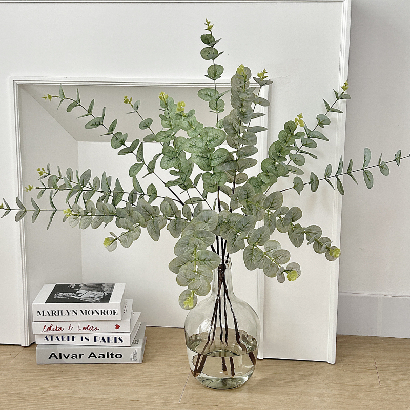 Verde artificial din frunze de eucalipt și frunze în formă de bani, aranjament decorativ pentru nuntă, înălțime 30–100 cm