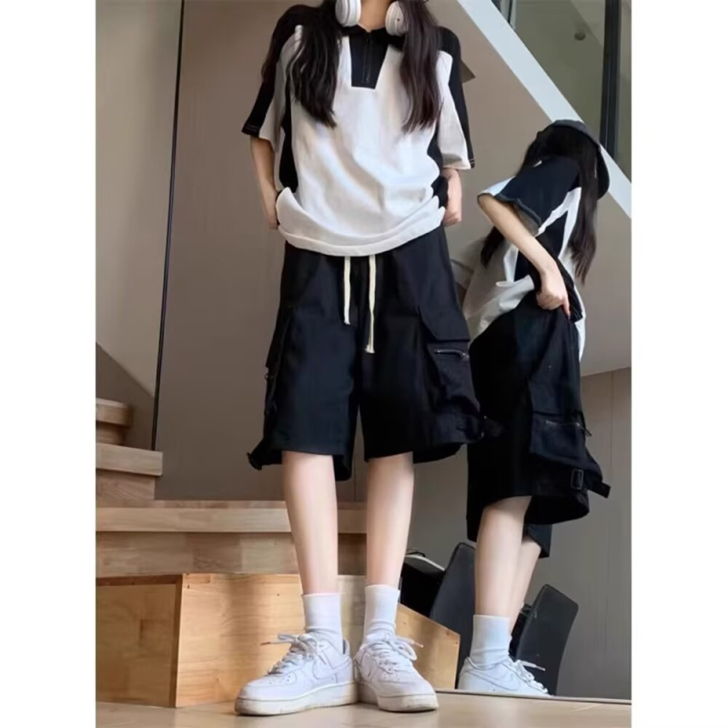 Ženske cargo kratke hlače u stilu workwear, ljeto 2025, ležerna kroj, kapri dužina, široke nogavice, ravni kroj, casual