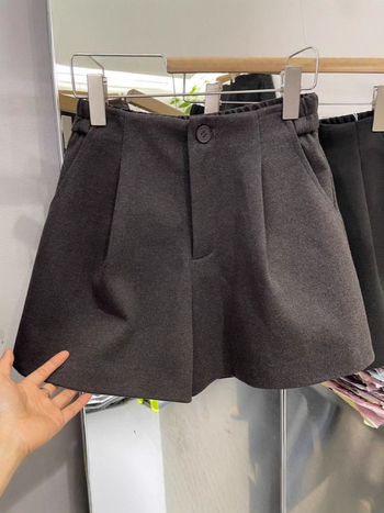 Damske šorts-pantalone s visokim strukom, plus veličina, jednobojne, opuštena silueta