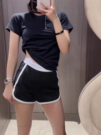 Pamukasti pleteni šorcovi za jogu i sport, lagani, visoki struk, casual fitness stil