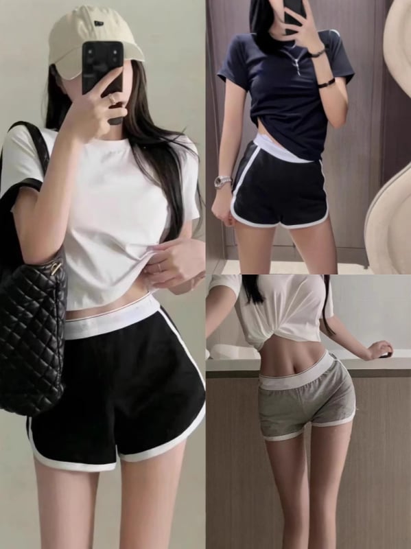 Pamukasti pleteni šorcovi za jogu i sport, lagani, visoki struk, casual fitness stil