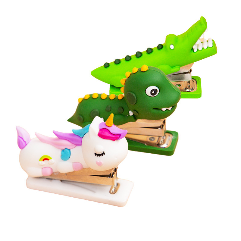 Nova mini spajalica od PVC s mekanom gumom i slatkim dizajnom dinosaura, pogodna za učenike