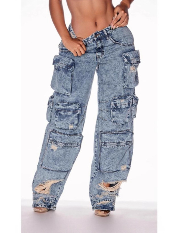 Traperice s patchwork panelima i višestrukim džepovima, streetwear inspiriran workwear stilom, oprane i izgrebane, dugački široki kroj