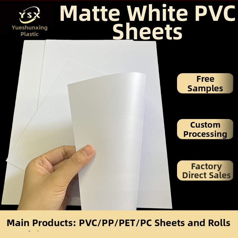PVC doska matná biela a matná čierna, oheň odolný izolačný plastový film, pevná doska pre tlač a výrez