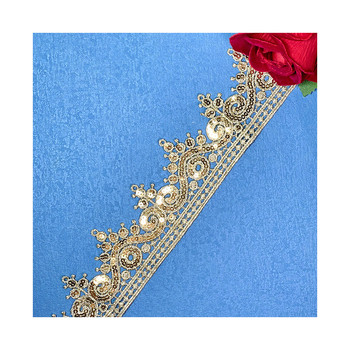 Златна нишка с пайети, водоразтворима дантела с изрязан дизайн, 5 cm, завеса, етно танцов костюм, сценично облекло, DIY аксесоари за декорация