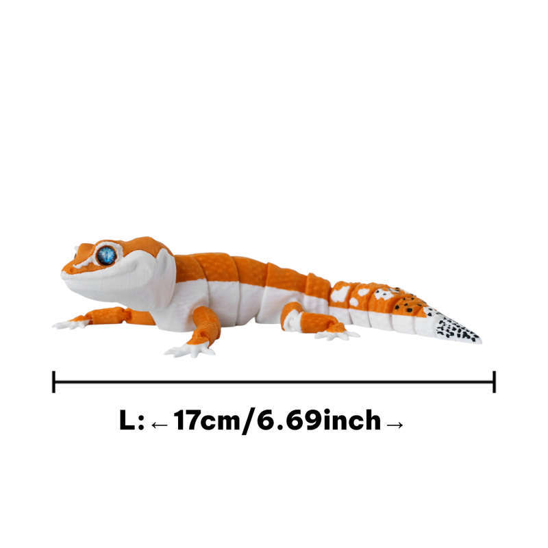 3D ispisani gekon s leopardovim uzorkom, artikulirana pokretna figura, realističan model životinje za ukrašavanje