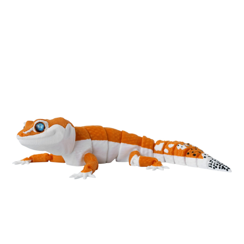 3D ispisani gekon s leopardovim uzorkom, artikulirana pokretna figura, realističan model životinje za ukrašavanje