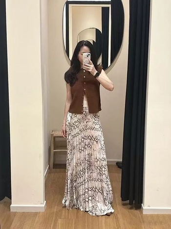 Francuski stil nišni model, 25-godišnja jesen-zima retro plisirana suknja s visokim strukom, srednja duljina, za žene