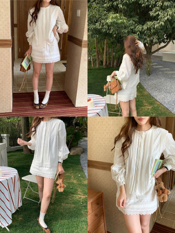 3th Morning ранна пролет нов дизайн риза с дантелен кант и пола Zy3783